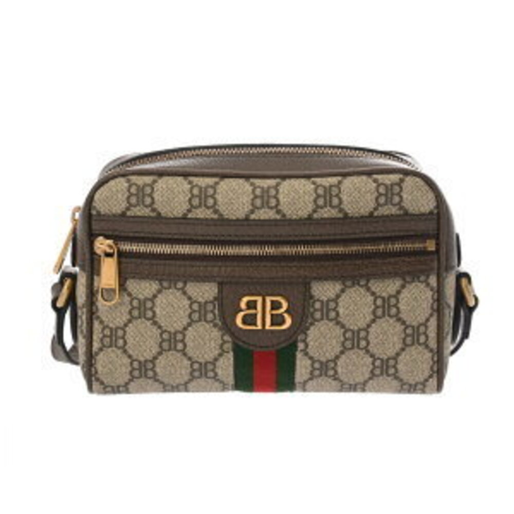 Balenciaga Gucci Shoulder Bag The Hacker Project Beige Ebony Brown